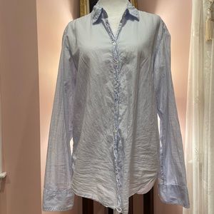 Xirena baby blue button-down top blouse small